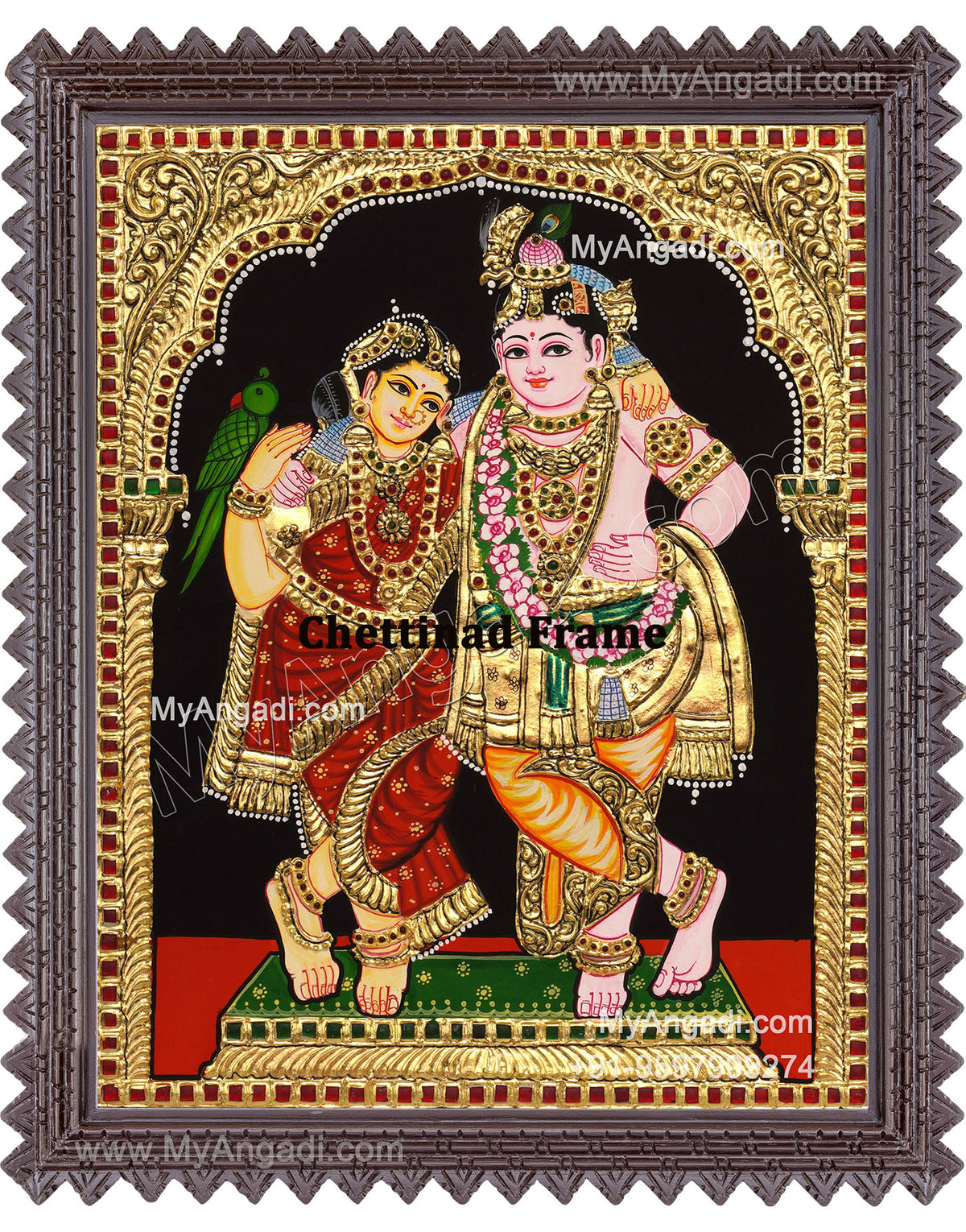 Rukmani Krishna Tanjore Painting
