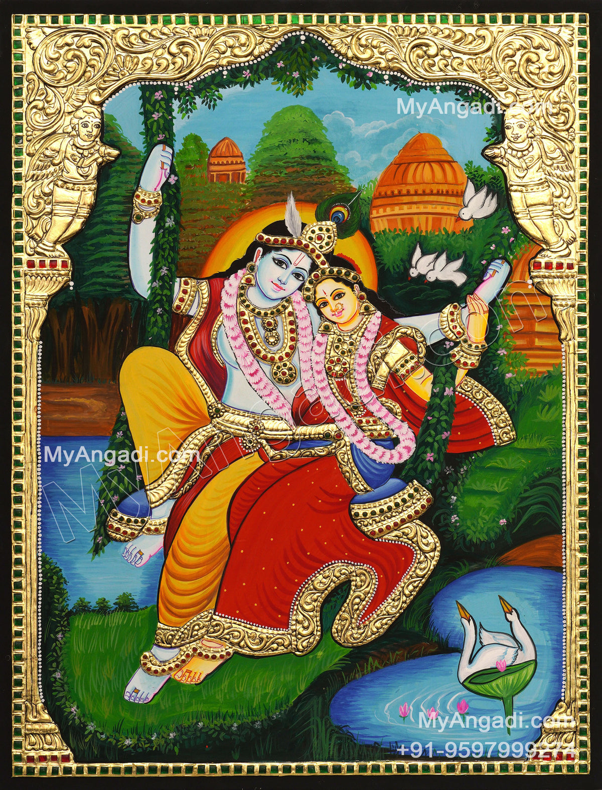 Radha Krishna Tanjore Paintings