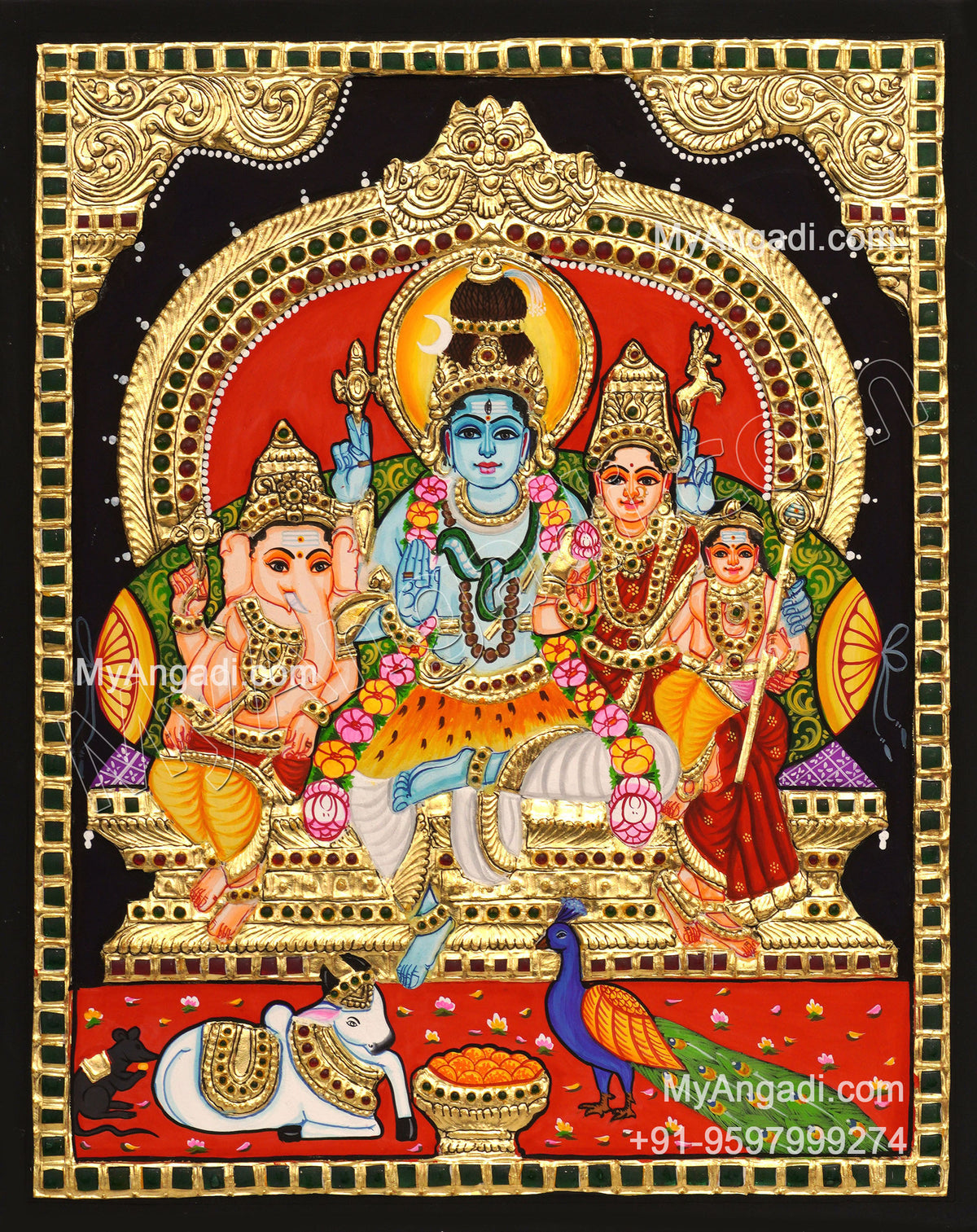 Shiva Family Tanjore Paintings
