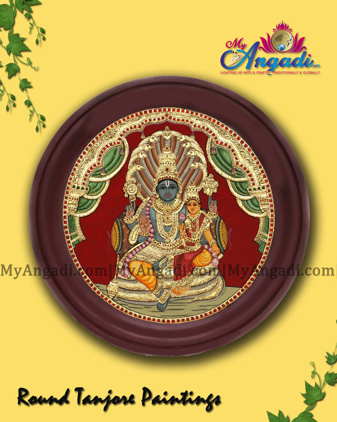 Vishnu Lakshmi Tanjore Paintings