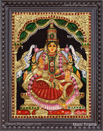 Gajalakshmi 3d Embossed Tanjore Painting