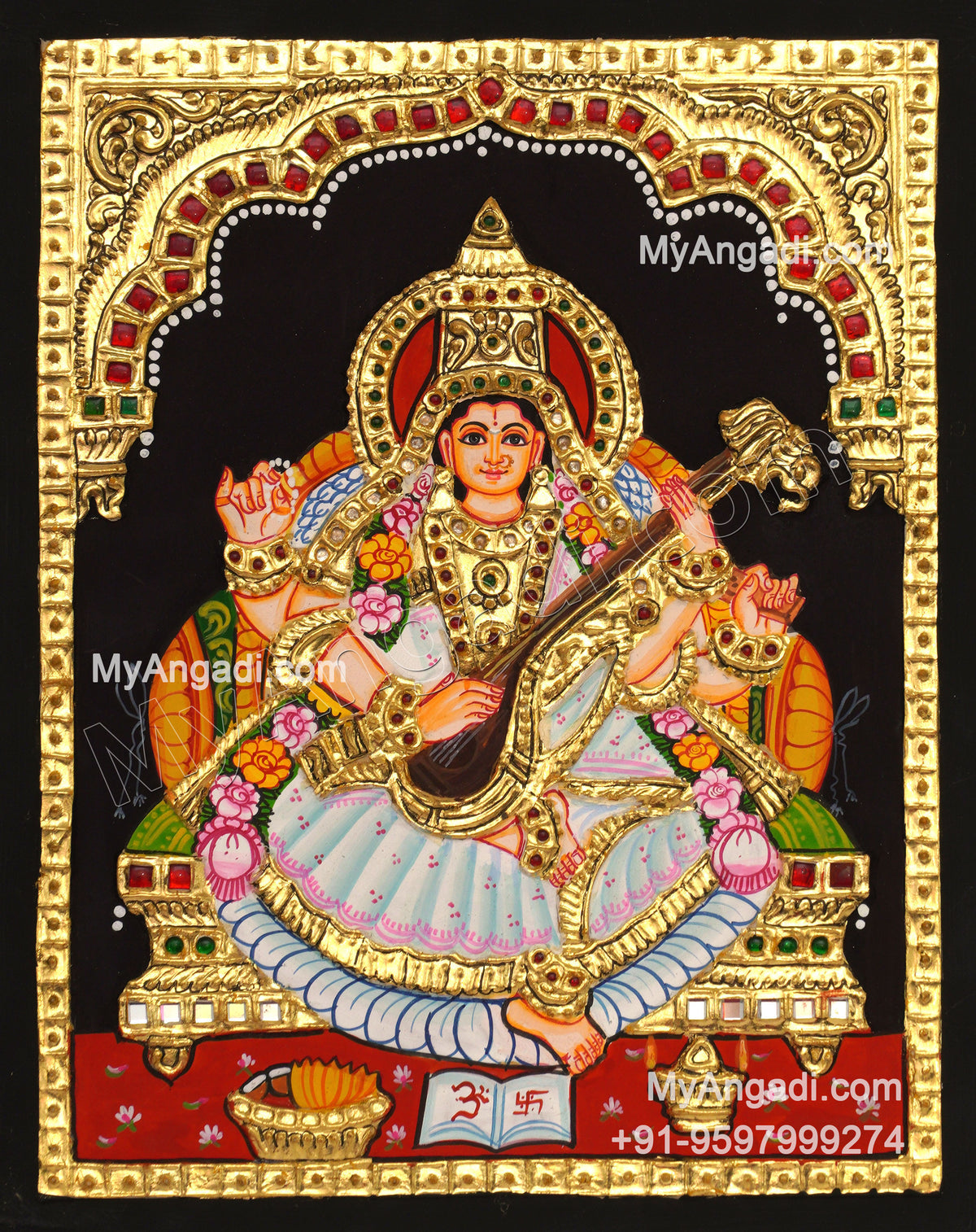 Saraswathi Tanjore Painting