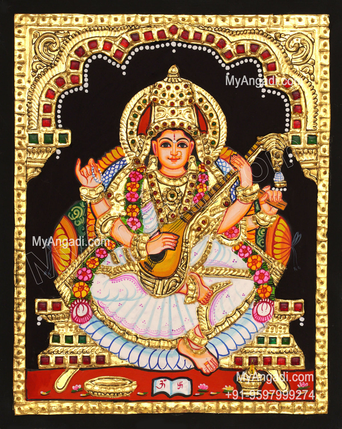 Saraswathi Tanjore Painting