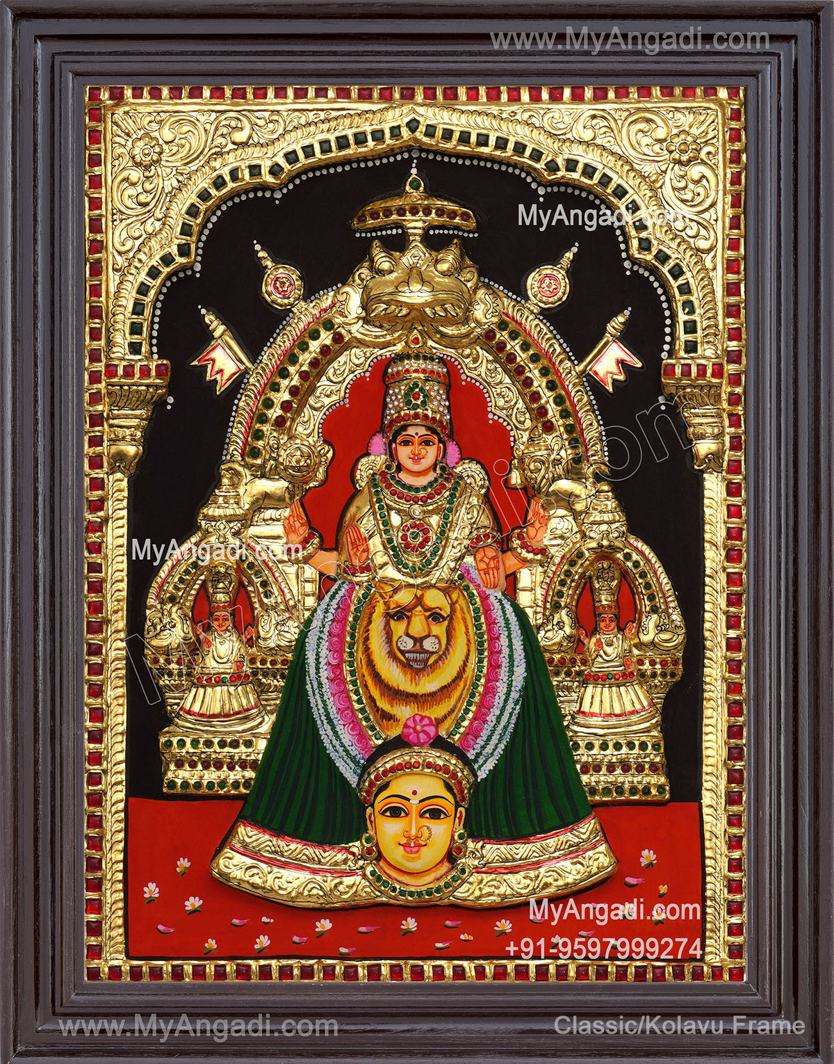 Kollur Mookambikai 3D Tanjore Painting