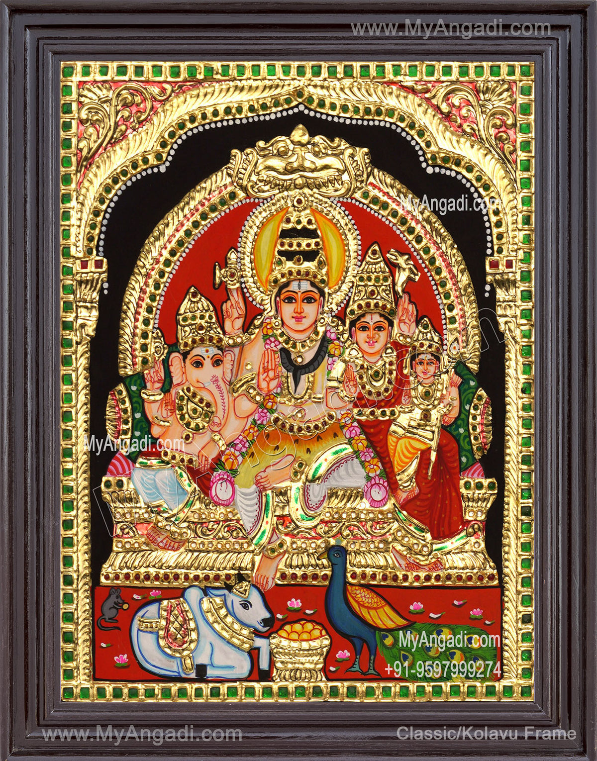 Shivan Family Tanjore Painting