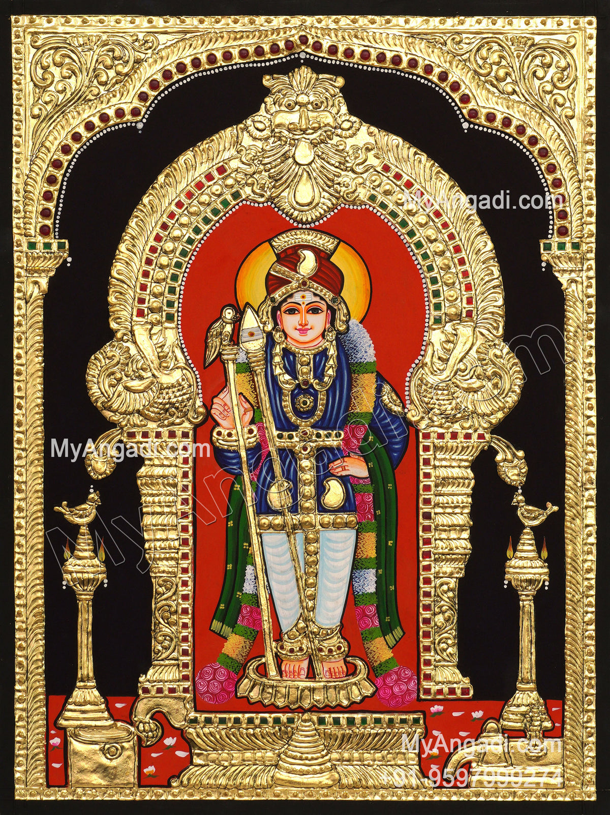 Raja Alangara Murugan Tanjore Painting
