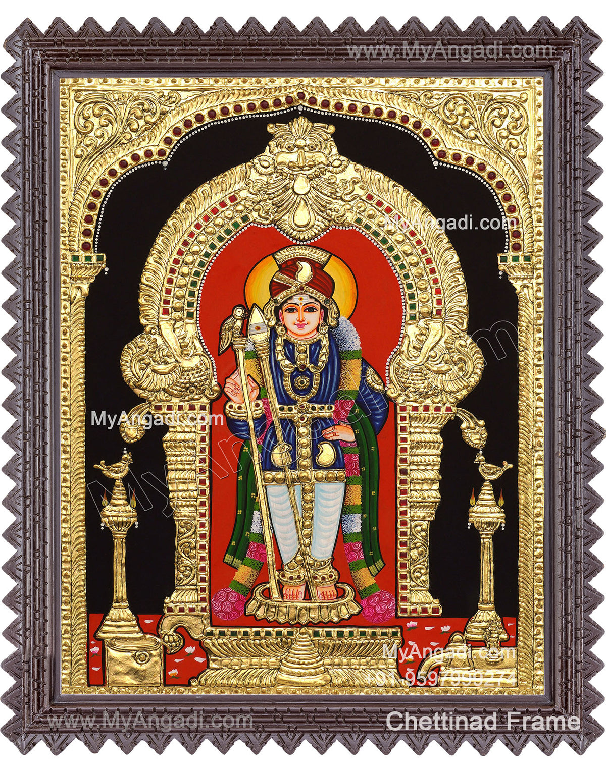 Raja Alangara Murugan Tanjore Painting