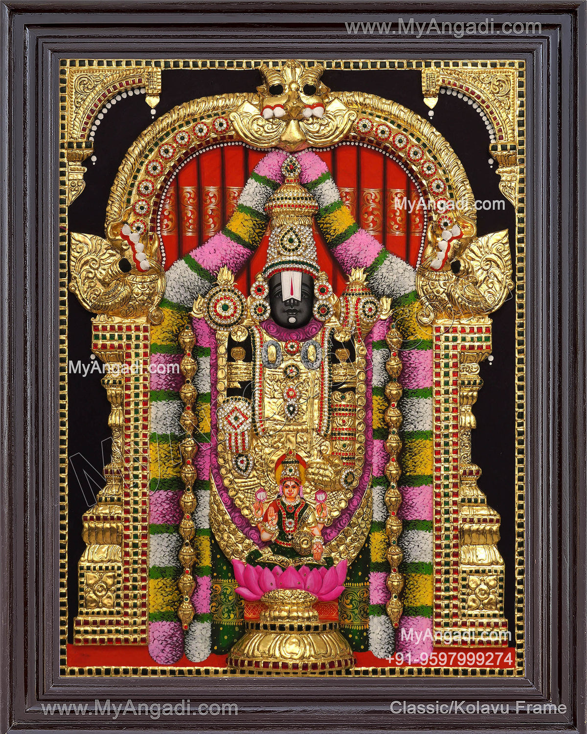 3d Balaji Lakshmi Tanjore Painting