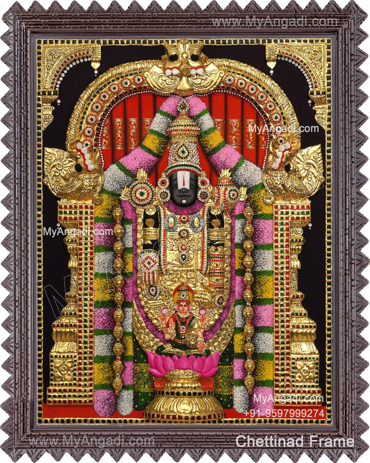3d Balaji Lakshmi Tanjore Painting