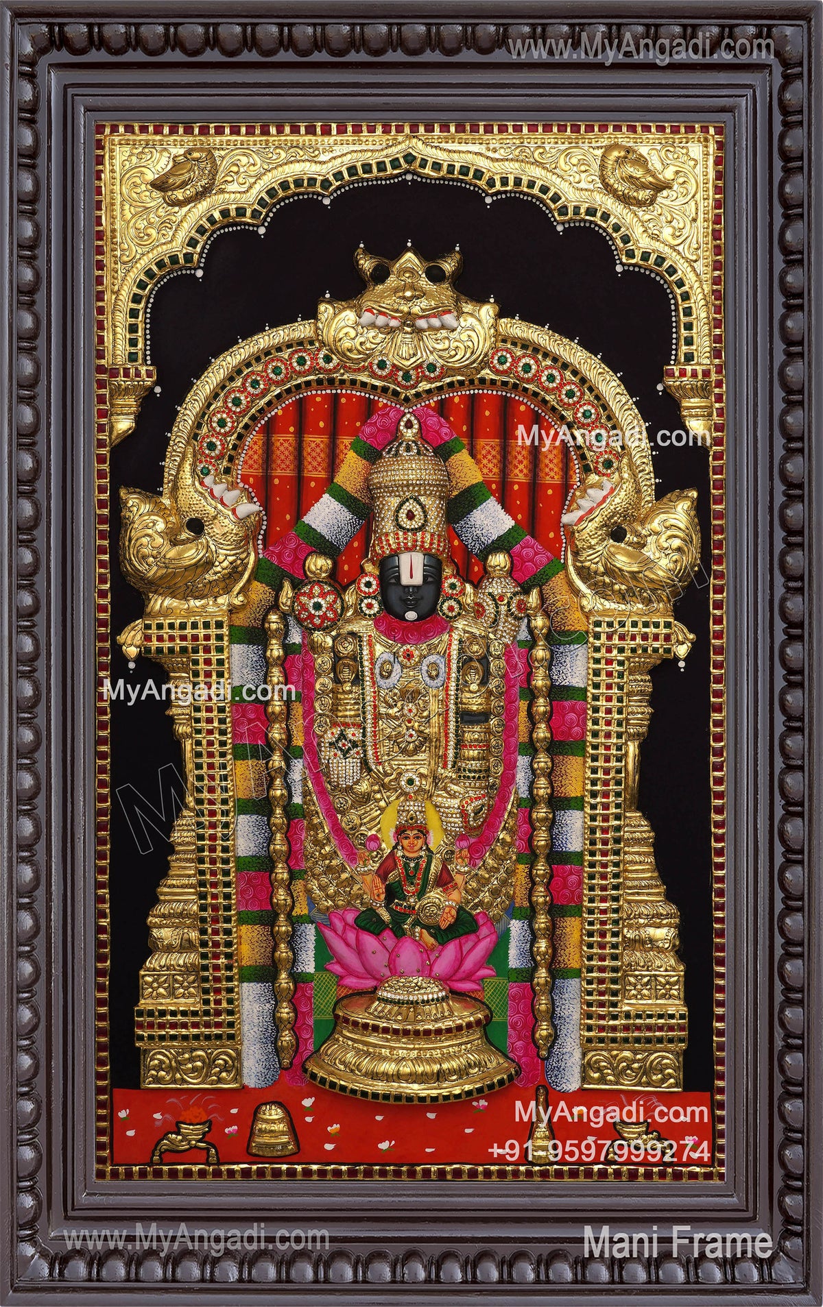 3D Balaji Lakshmi Tanjore Painting