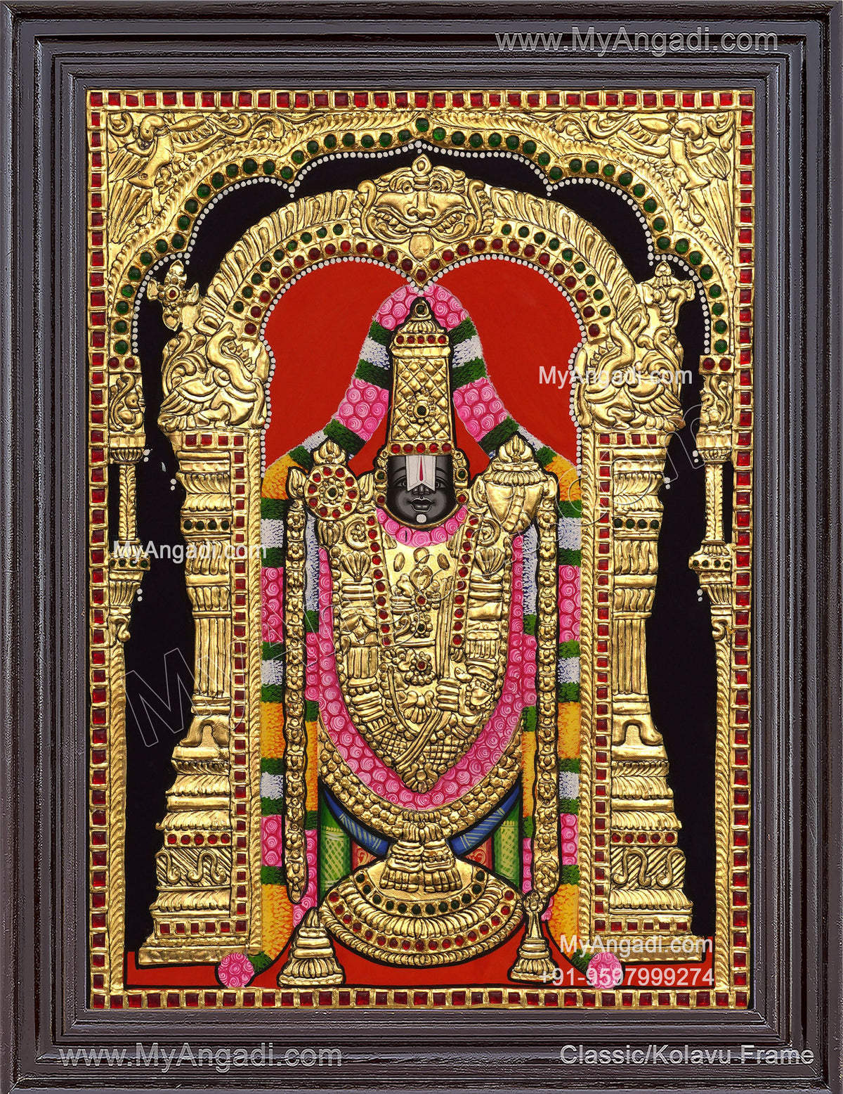 VenkateshwaraSwamy Tanjore Painting