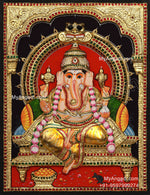 Ganesha 3d Embossed Tanjore Painting