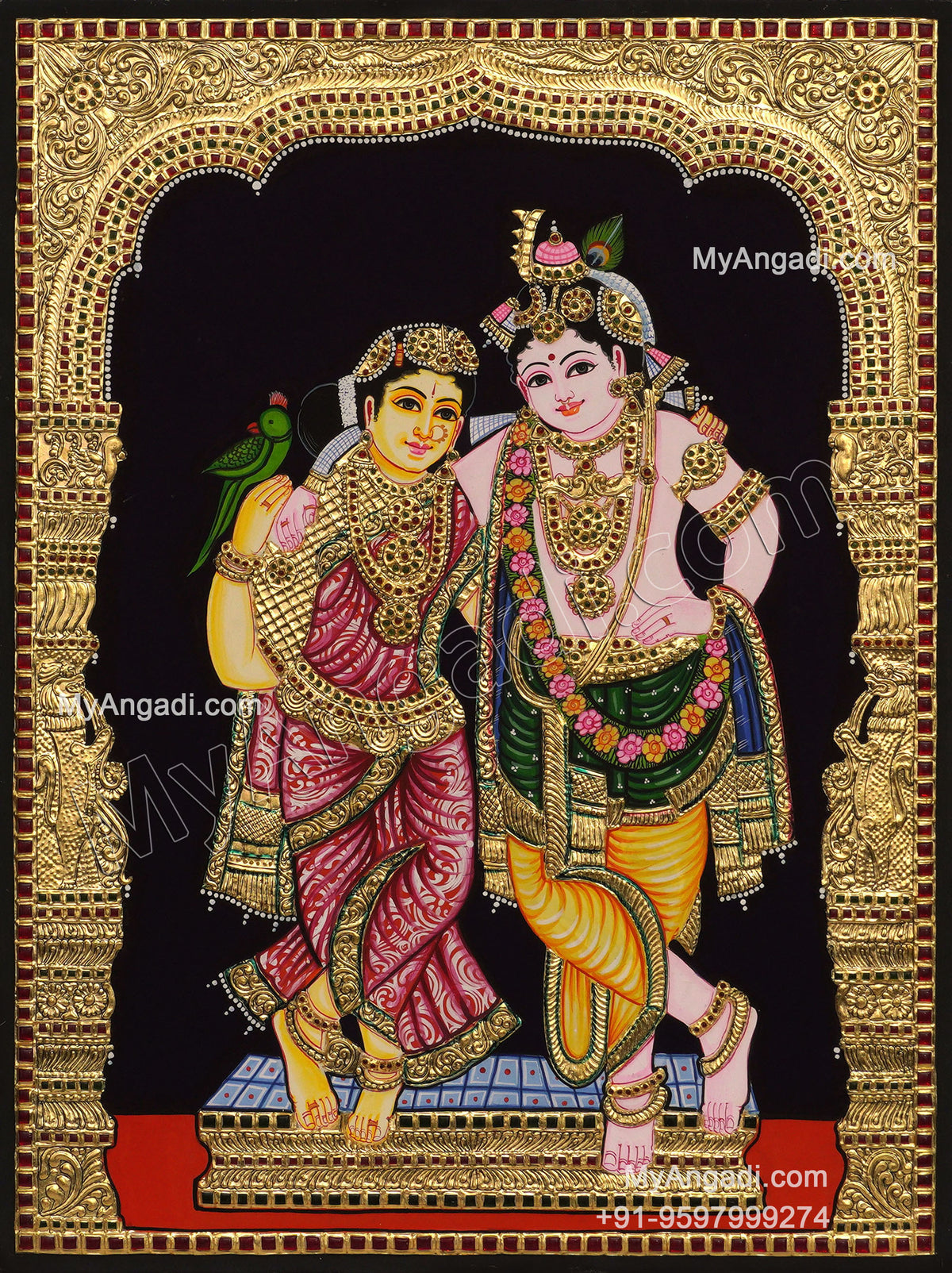 Radha Krishna Tanjore Painting