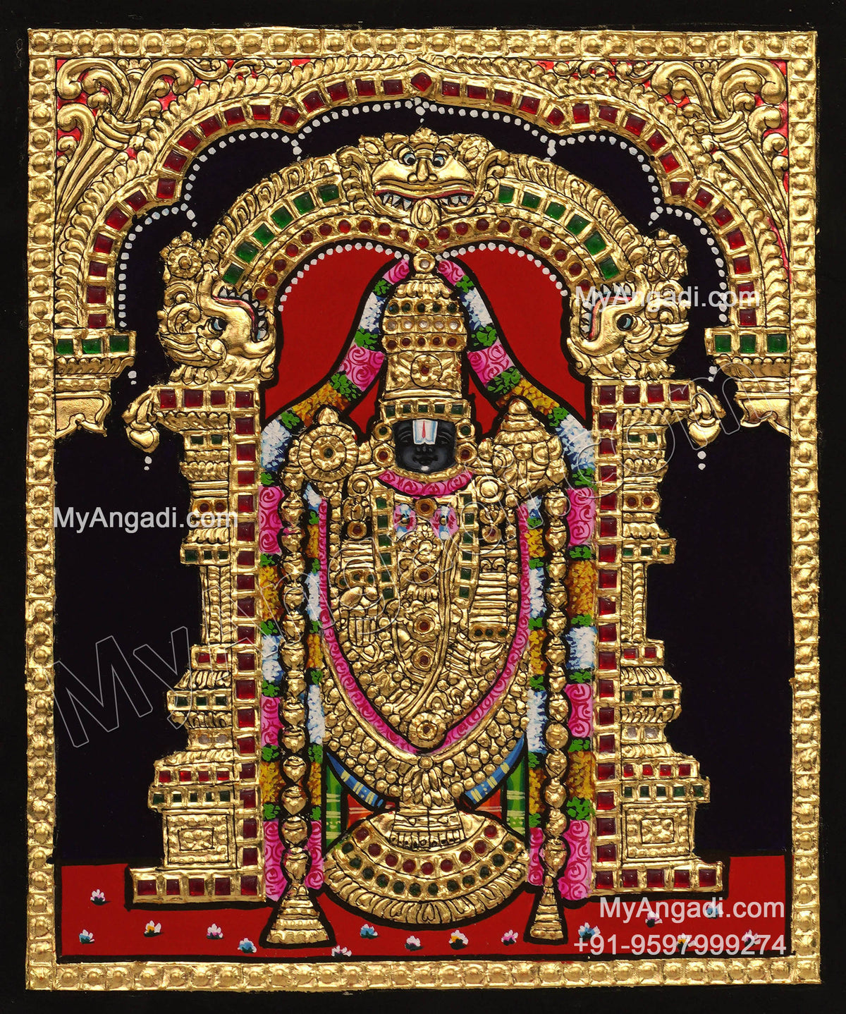 VenkateshwaraSwamy Tanjore Painting