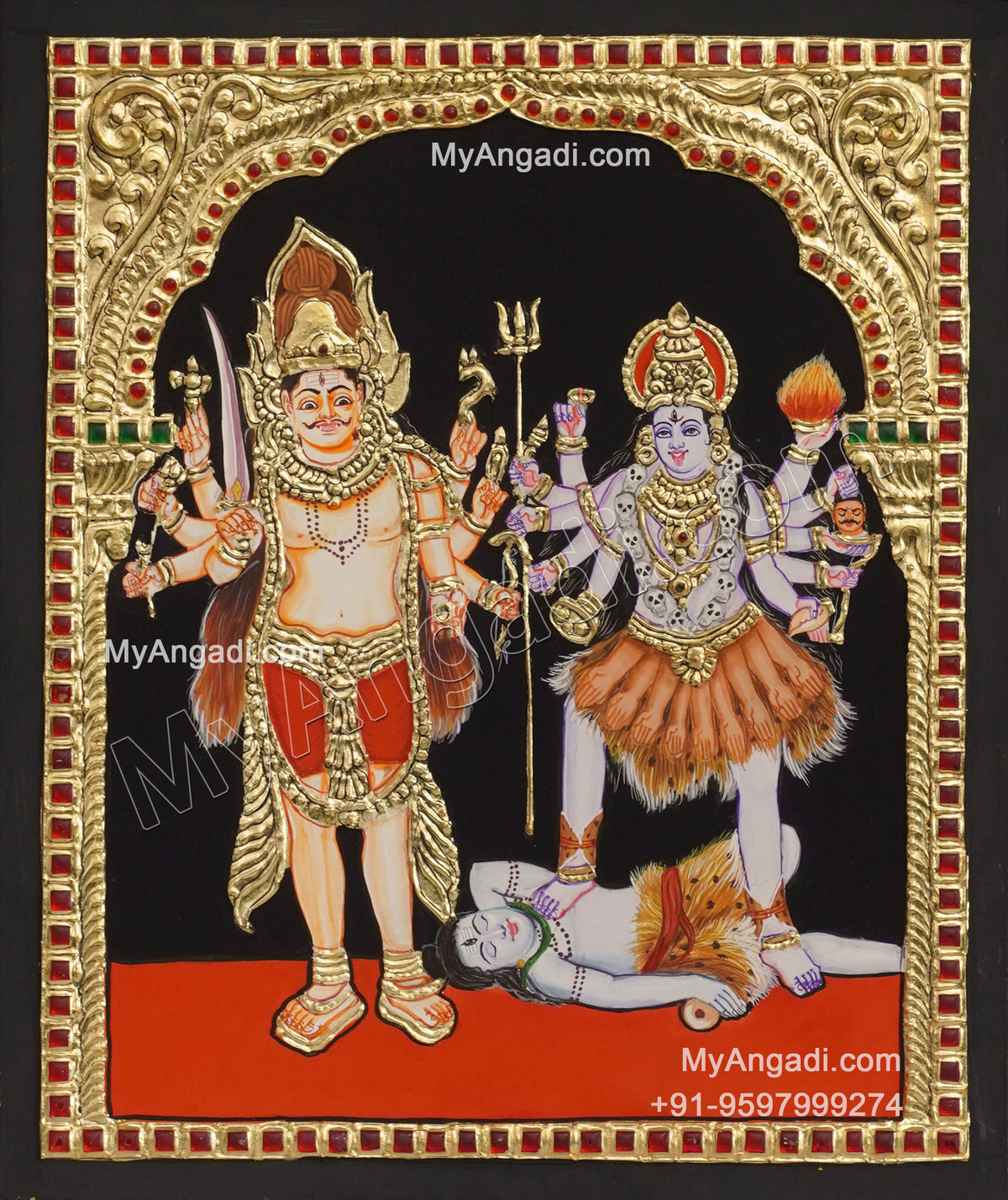 Veerabhadra Bhadrakali Tanjore Painting