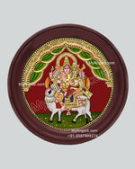 Pradhosam Sivan Parvathi Round Tanjore Painting