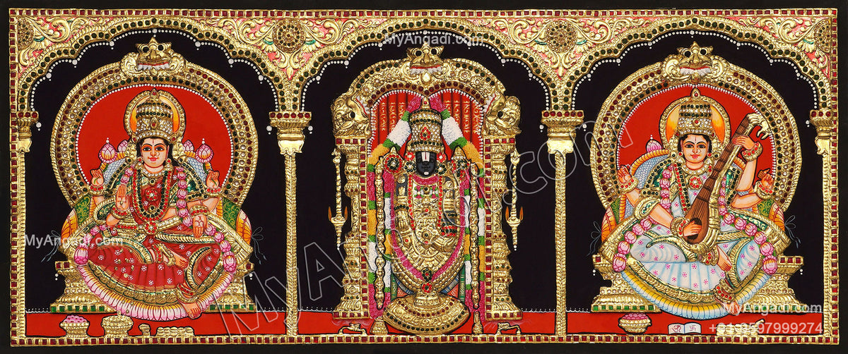 3D 3 Panel Tanjore Paintings