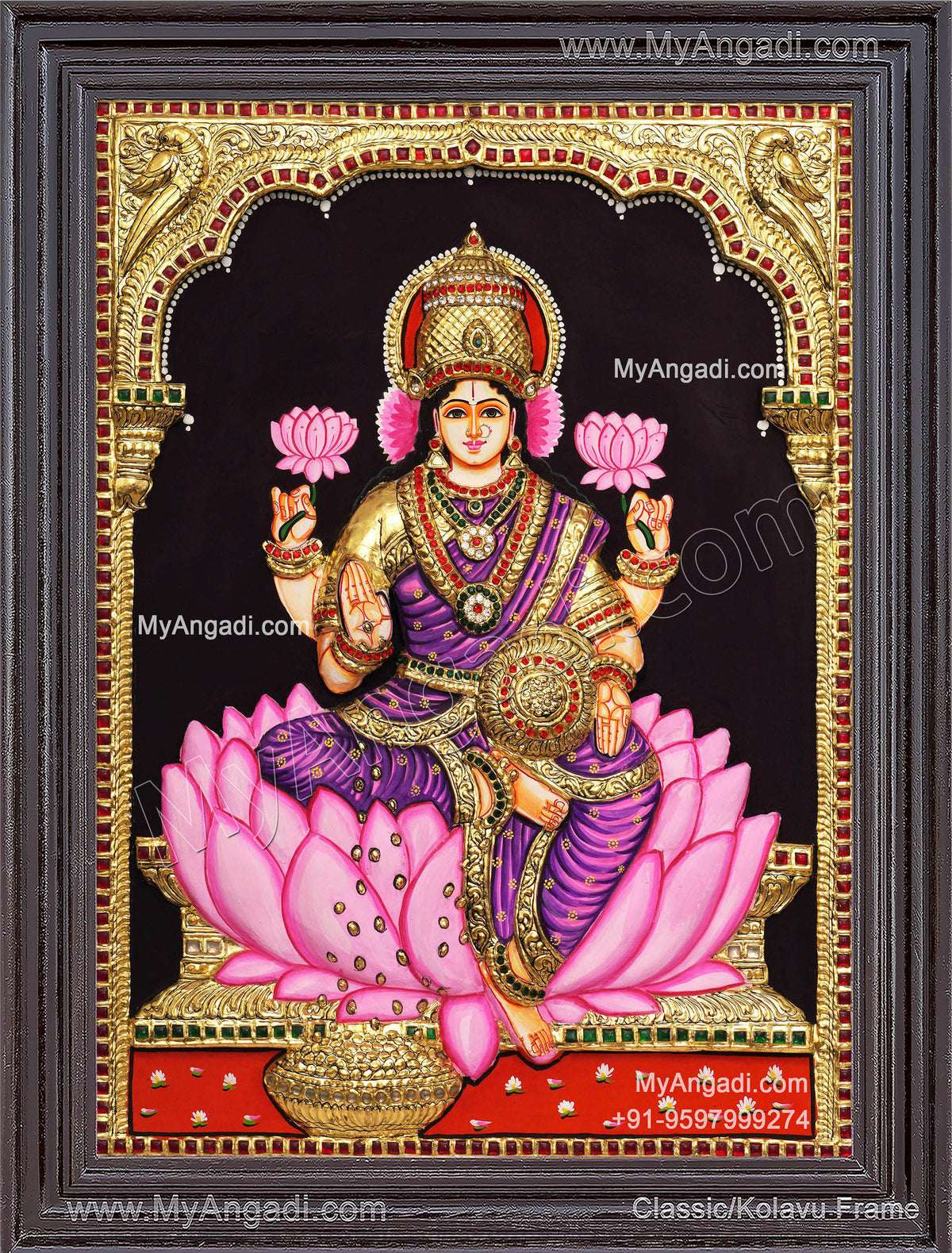 Mahalakshmi 3D Tanjore Painting