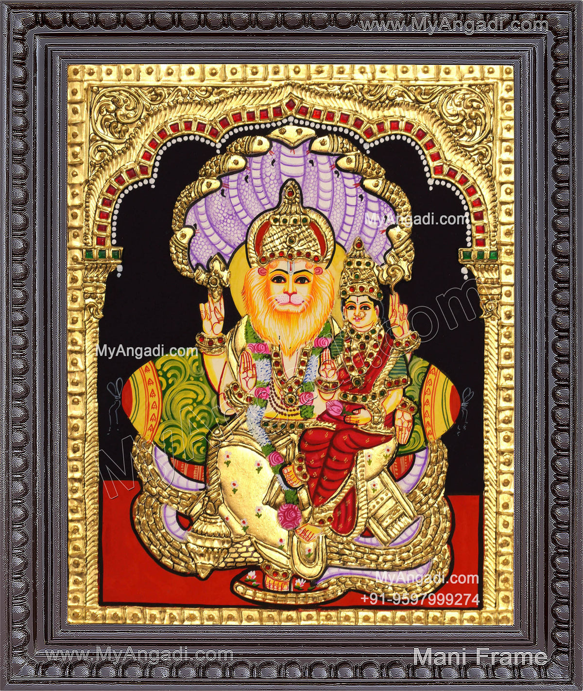 Narasimar Tanjore Painting, Lakshmi Narasimhar Tanjore Painting