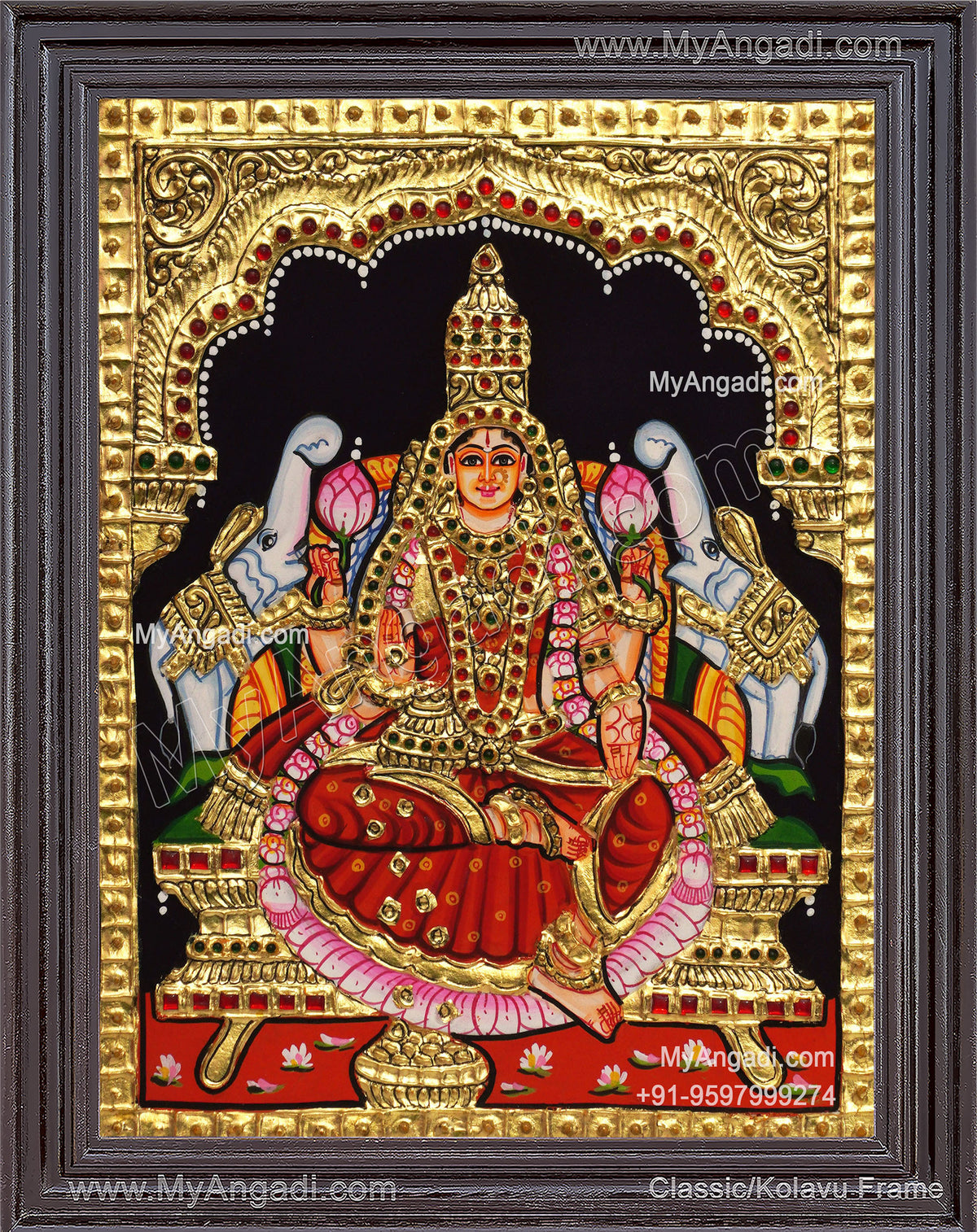 Gajalakshmi Tanjore Painting
