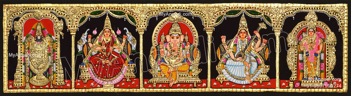 5 PanelTanjore Painting