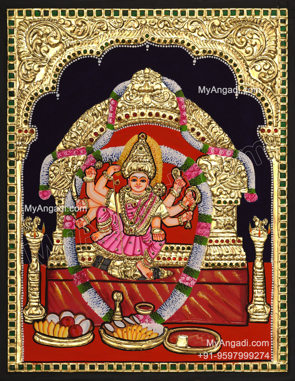 Kariya Kali Amman Tanjore Painting