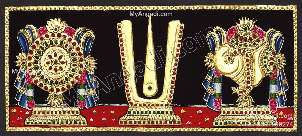 Sangu Chakram Namam Tanjore Painting