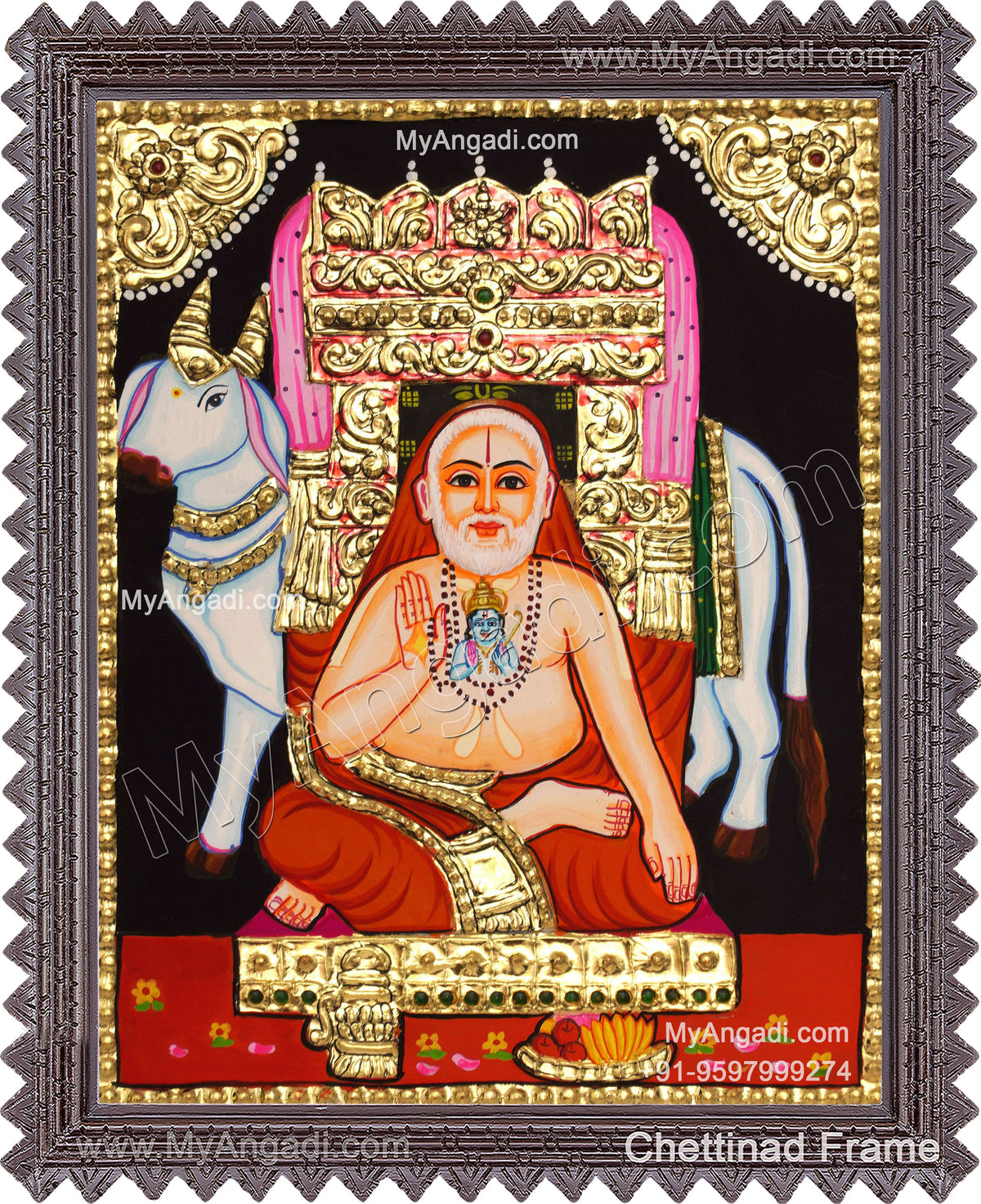 Ragavendra Tanjore Painting, Saint Tanjore Painting