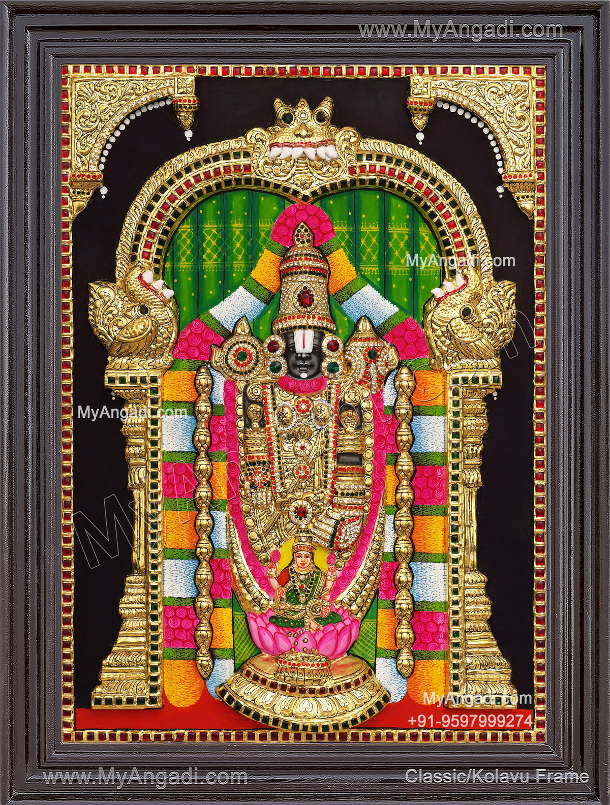 3d Balaji Lakshmi Tanjore Painting