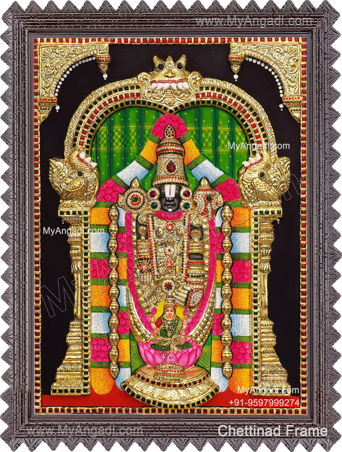 3d Balaji Lakshmi Tanjore Painting