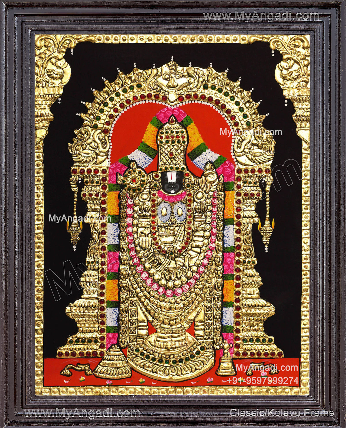 VenkateshwaraSwamy Tanjore Painting