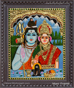 Shiva Parvathi Tanjore Painting