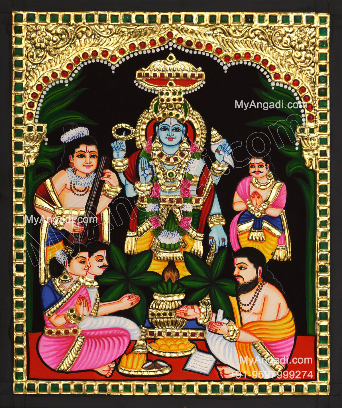 Sathyanarayana Swami Tanjore Painting