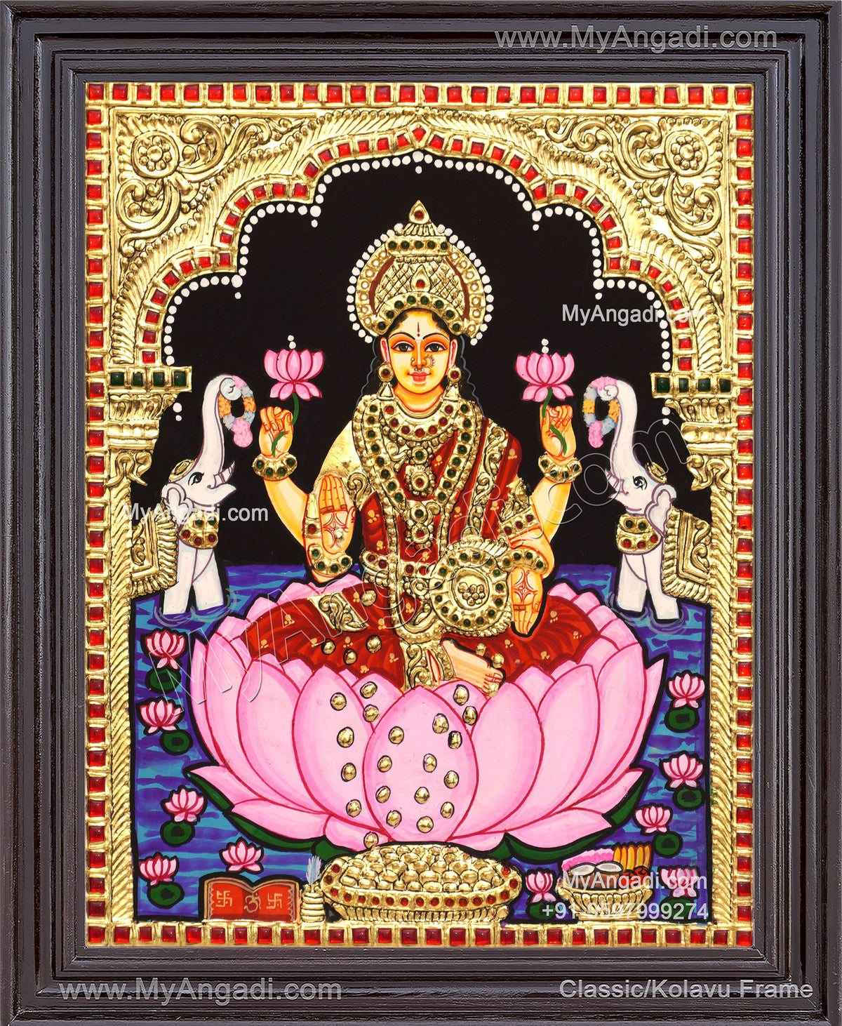 Gajalakshmi Tanjore Painting