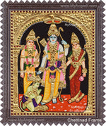 Ram Darbar - Ram with Sita, Hanuman, LakshmananTanjore Painting