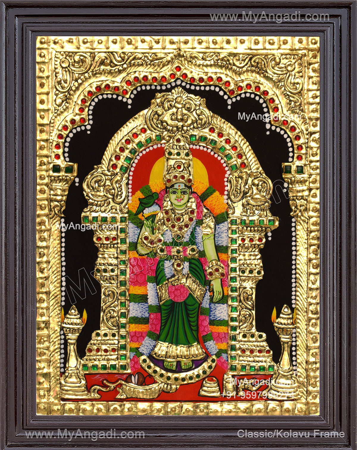 Meenakshi Amman Tanjore Painting