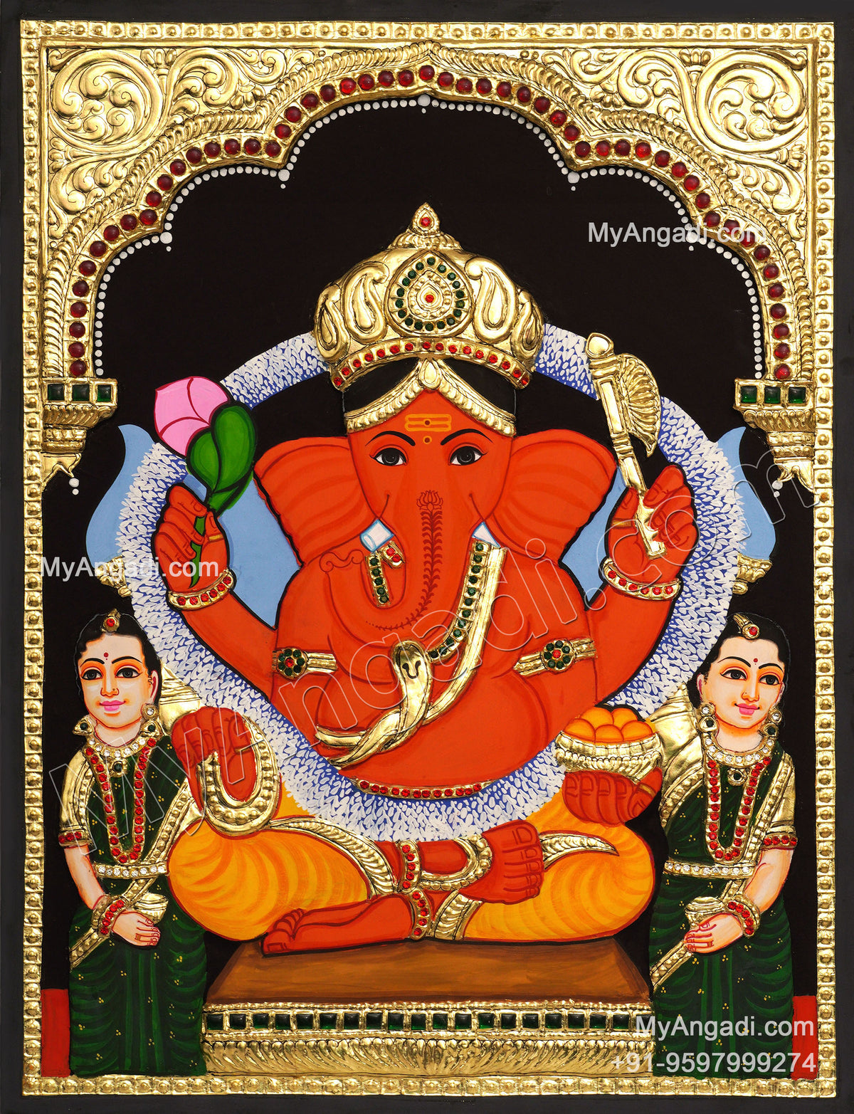 2D Sidhi Ganesha Tanjore Paintings