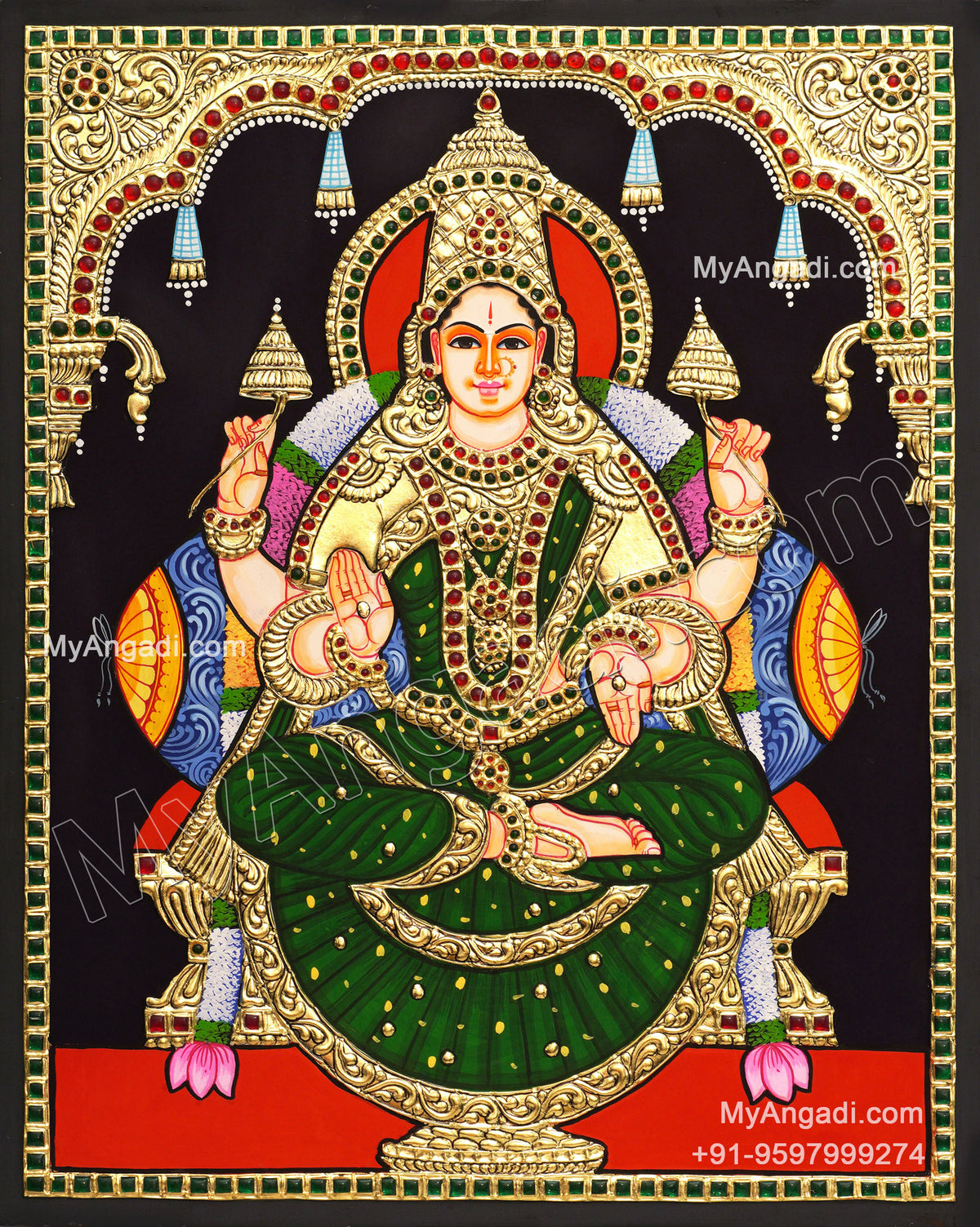 Lakshmi Devi Tanjore Painting