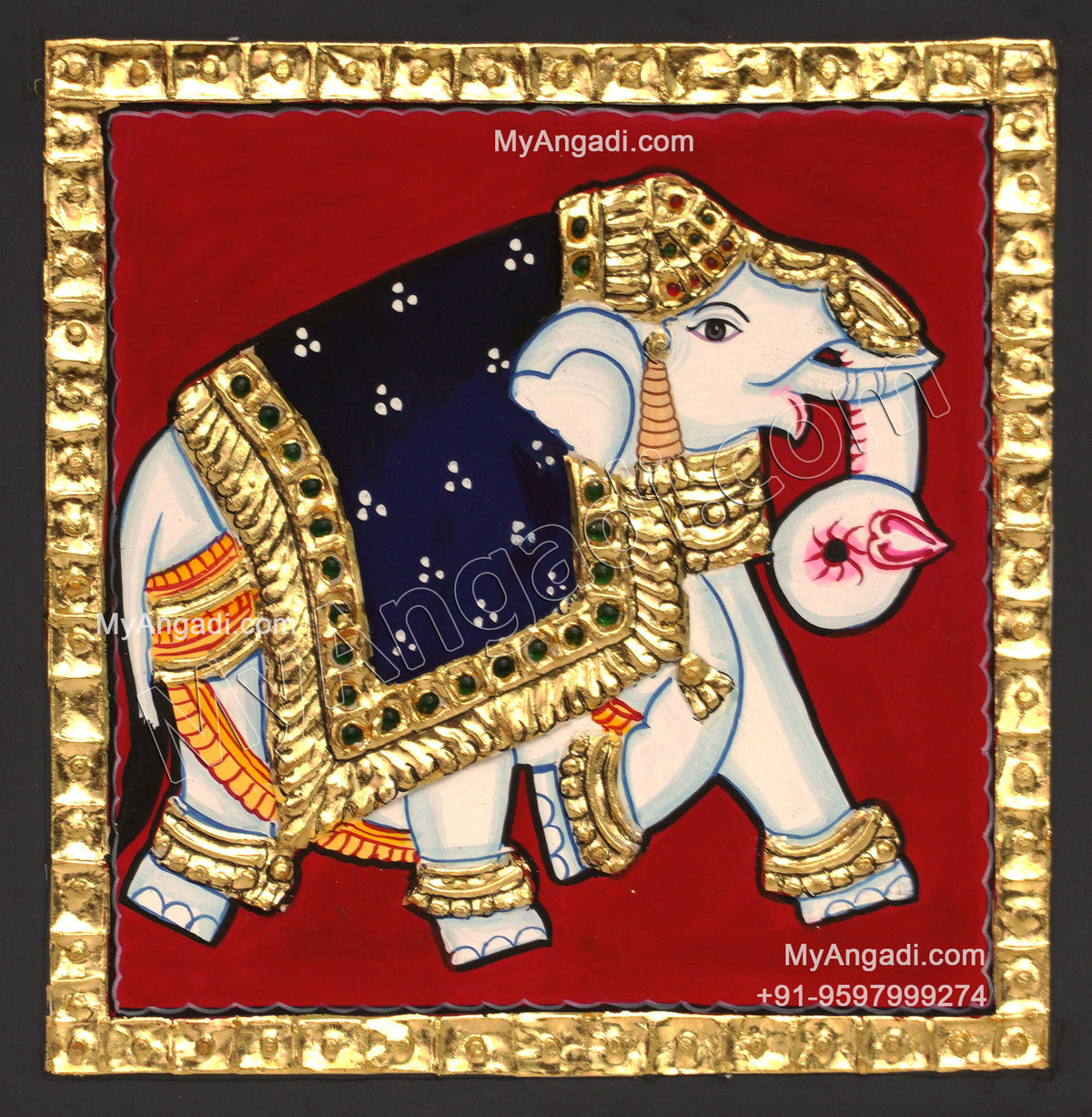 Elephant Tanjore Painting