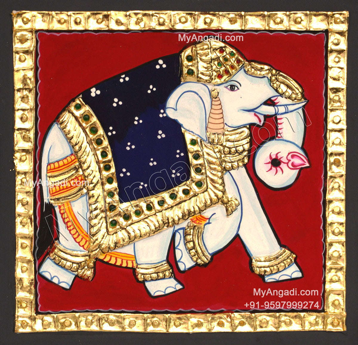 Elephant Tanjore Painting