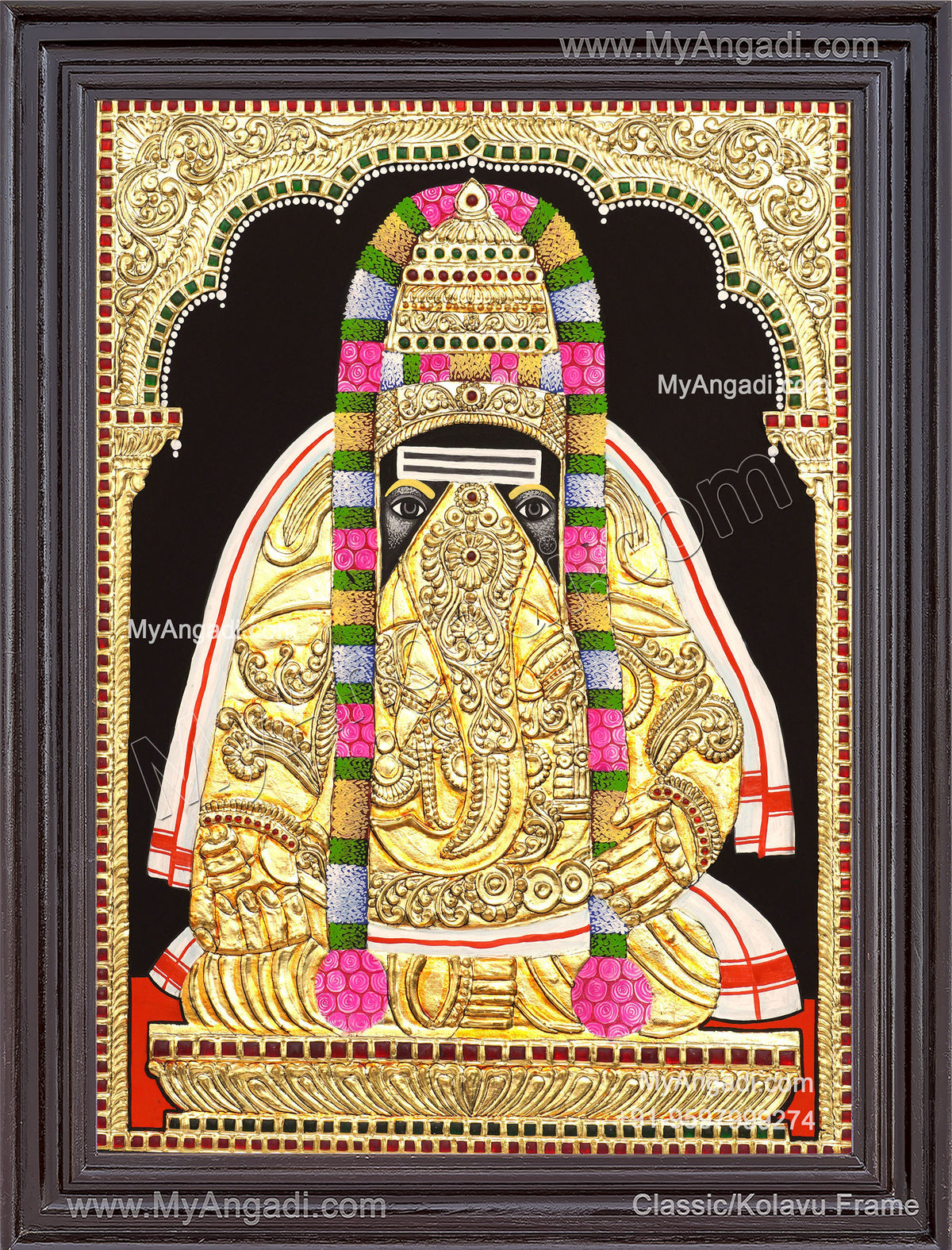 Pillaiyarpatti karpaga Vinayagar Tanjore Painting