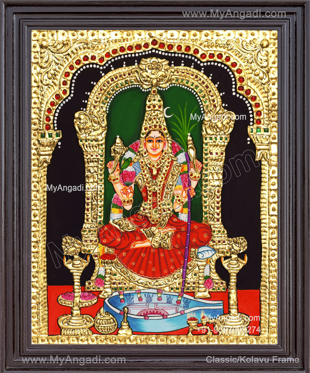 Kamatchi Amman Tanjore Painting
