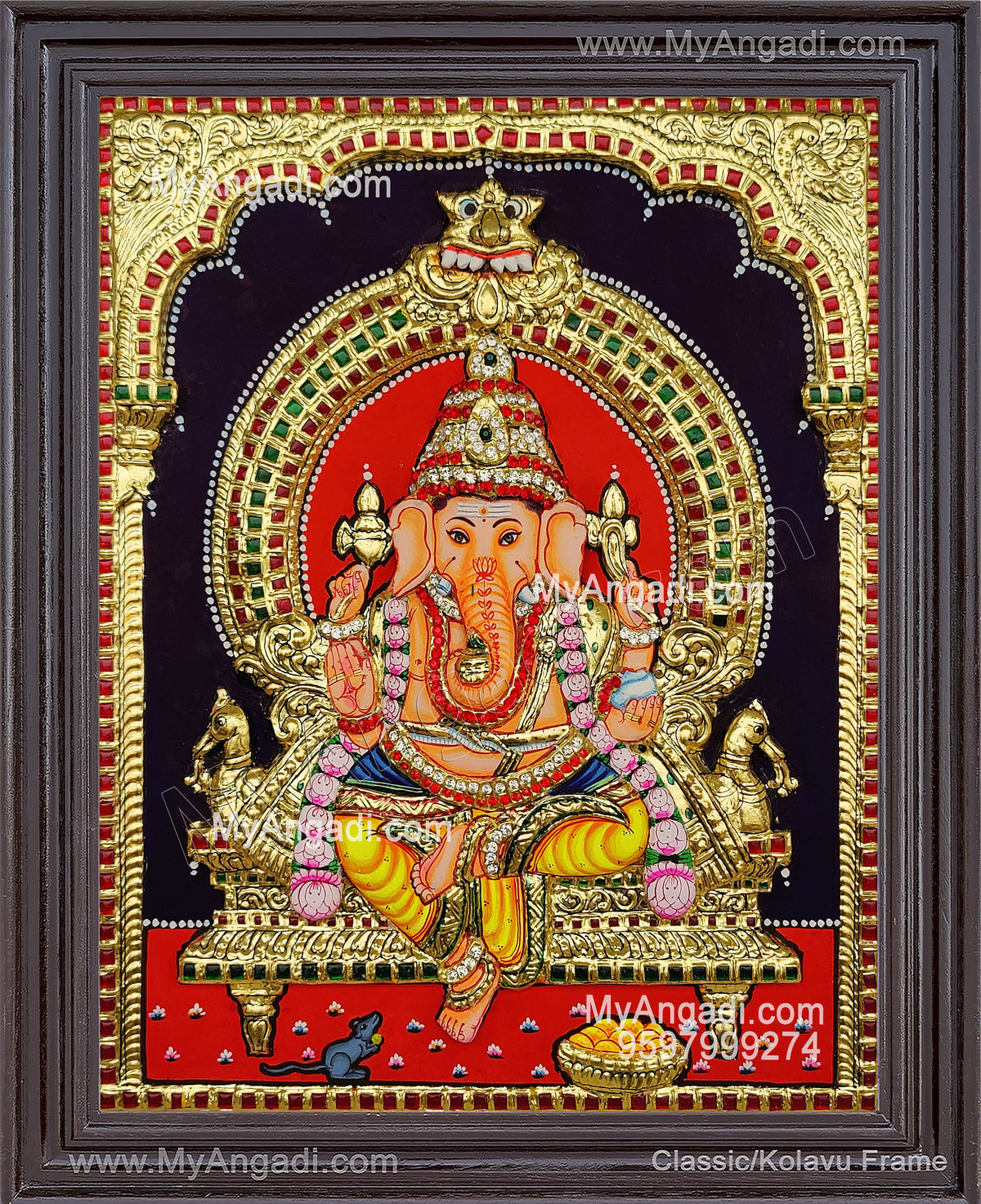 Ganapathi 3D Tanjore Painting