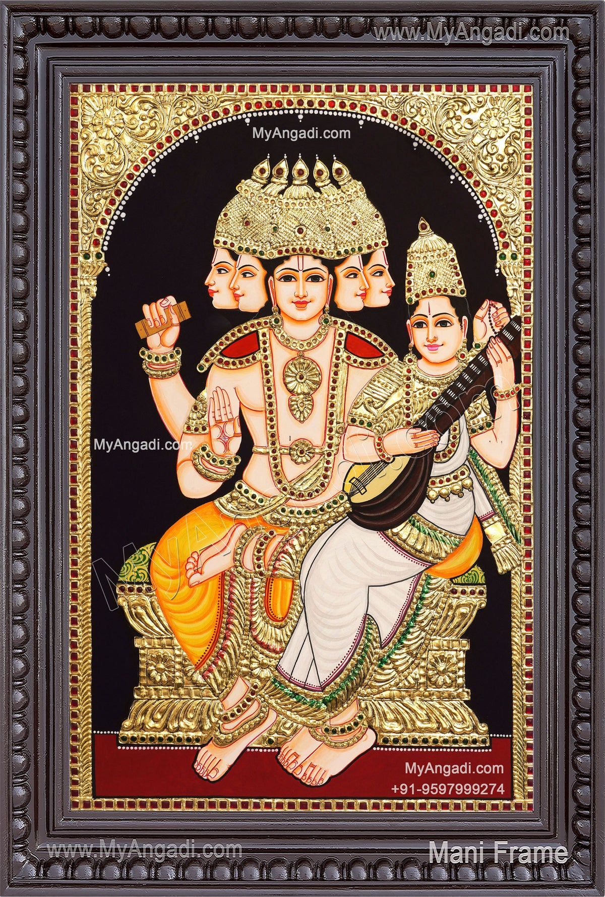 Brahma Saraswathi Tanjore Painting