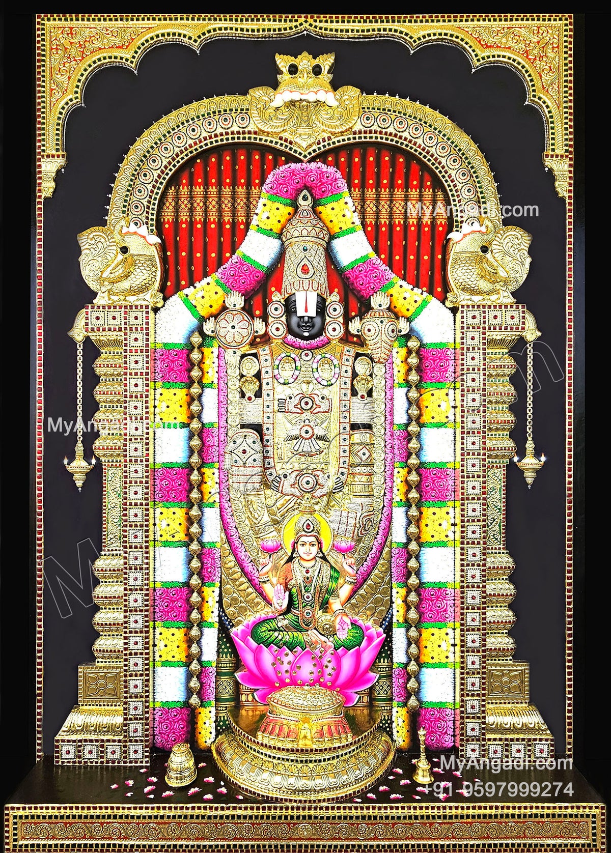 3d Balaji Lakshmi Tanjore Painting