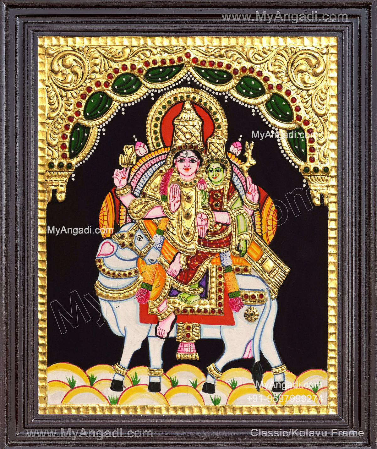 Pradhosam Sivan Parvathi Tanjore Painting