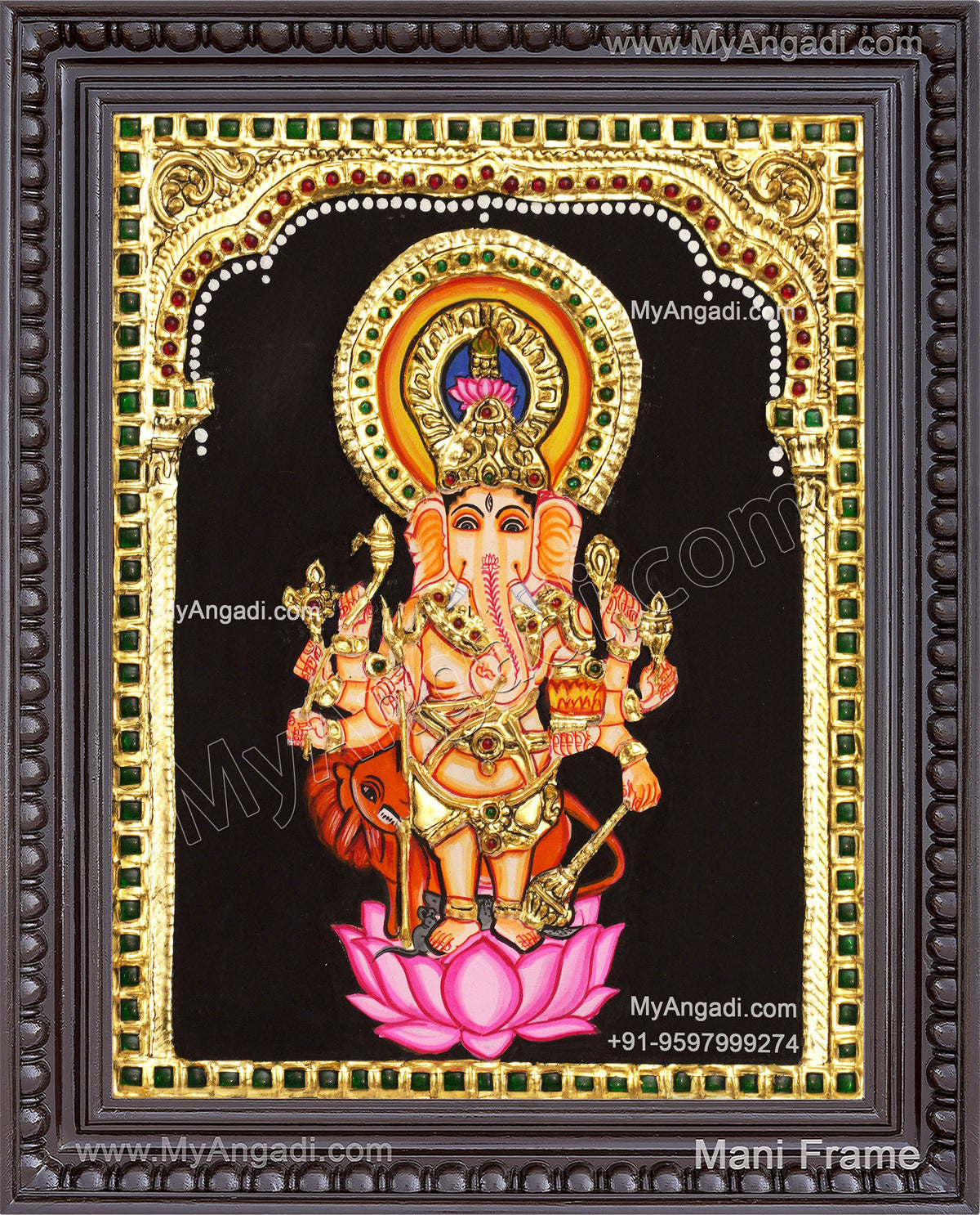 Kan Drishti Ganapathi Tanjore Painting