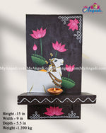 Wooden Pichwai Cow Lamp Holder