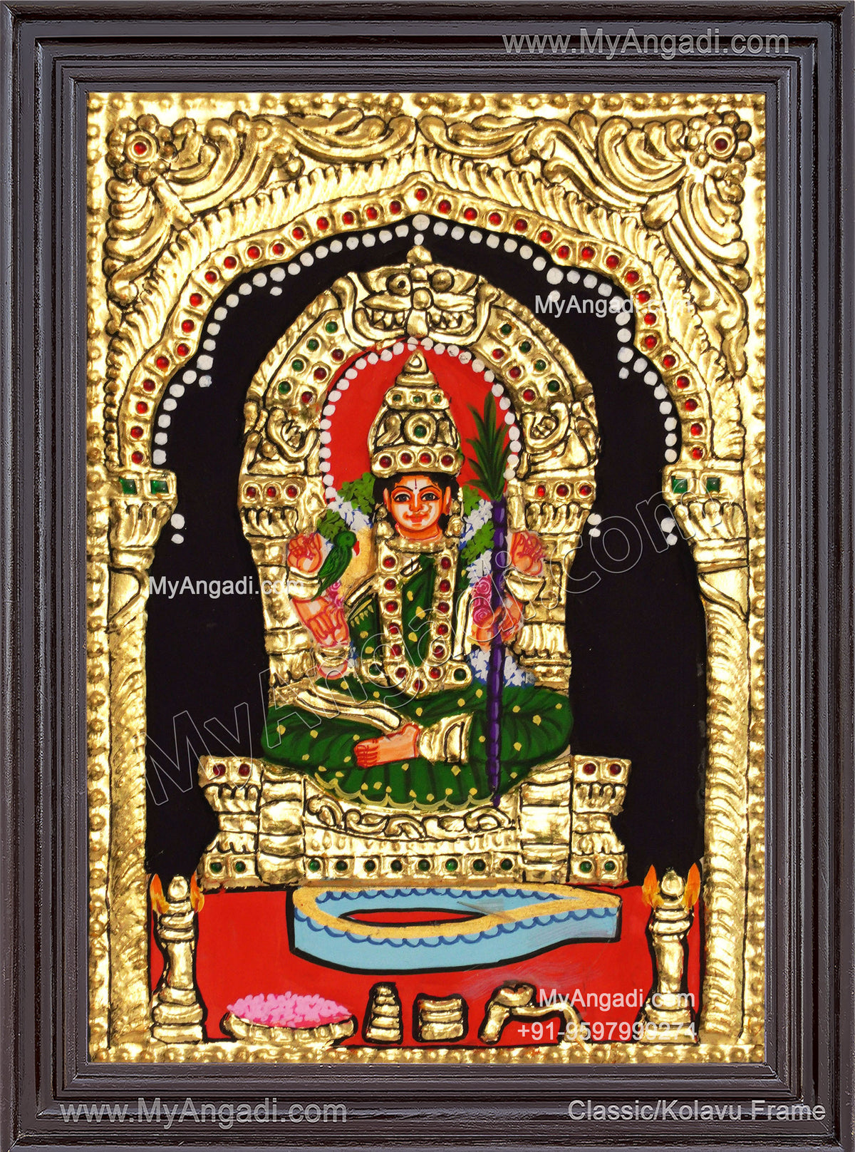 Kamatchi Amman Tanjore Painting