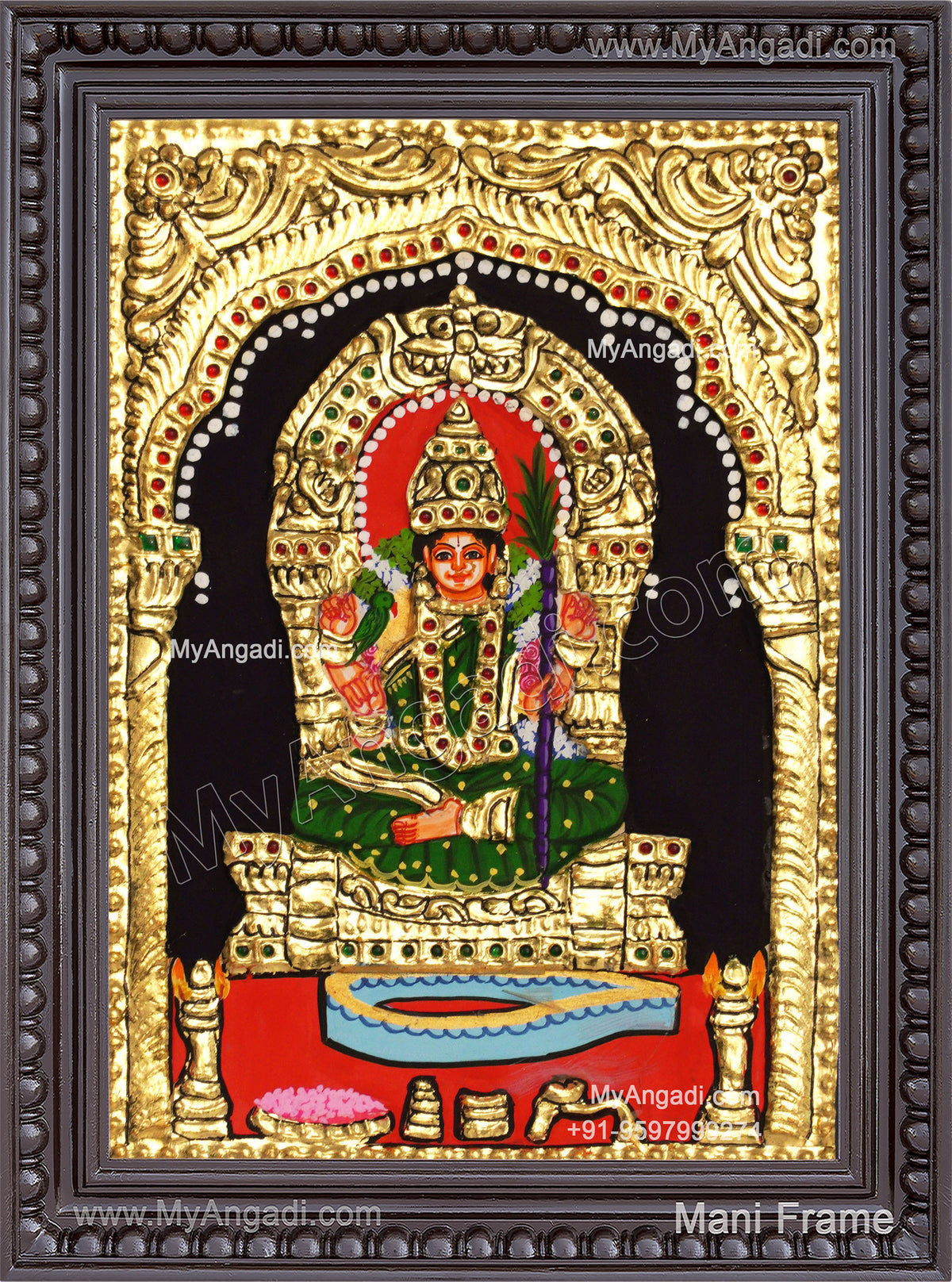 Kamatchi Amman Tanjore Painting